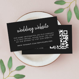 の結婚Webサイト | RSVP QRコードブラックモダン エンクロージャーカード