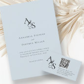 の結婚Webサイト、RSVP、QR-Code、エレガントMonogram エンクロージャーカード