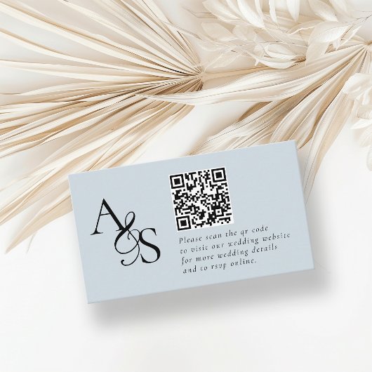 の結婚Webサイト、RSVP、QR-Code、エレガントMonogram エンクロージャーカード