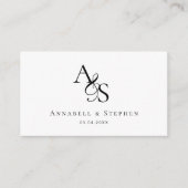 の結婚Webサイト、RSVP、QR-Code、エレガントMonogram エンクロージャーカード (正面)