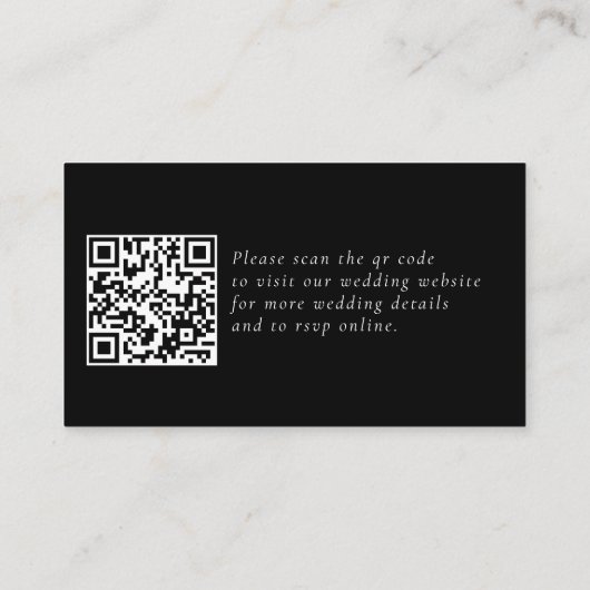 の結婚Webサイト、RSVP、QR-Code、エレガントMonogram エンクロージャーカード (裏面)