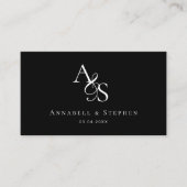 の結婚Webサイト、RSVP、QR-Code、エレガントMonogram エンクロージャーカード (正面)