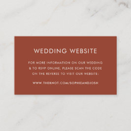 の結婚Webサイト | Terracotta燃えたオレンジ色のQRコード エンクロージャーカード