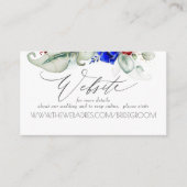 の結婚WebサイトBurgundyとNavy Blueフローラ 名刺 (正面)