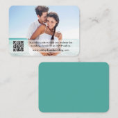 の結婚WebサイトQRオーバーレイフォトティール(緑がかった色) エンクロージャーカード (正面/裏面)