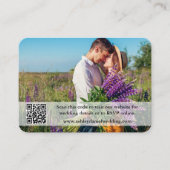 の結婚WebサイトQRオーバーレイフォトパープル エンクロージャーカード (正面)