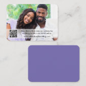 の結婚WebサイトQRオーバーレイ写真ペリウィンクル エンクロージャーカード (正面/裏面)