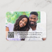 の結婚WebサイトQRオーバーレイ写真ペリウィンクル エンクロージャーカード (正面)