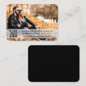 の結婚WebサイトQRオーバーレイPhoto Black エンクロージャーカード (正面/裏面)