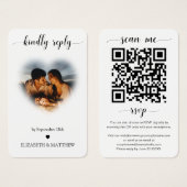 の結婚WebサイトQRコードハートフレーム写真RSVP (正面&裏面)
