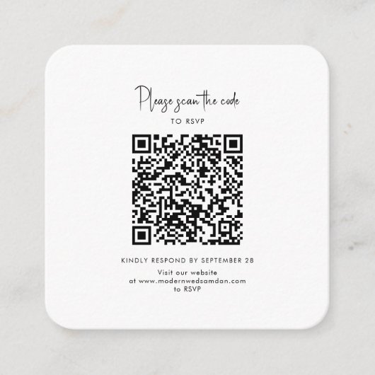 の結婚WebサイトQRコードフォトエンクロージャカード エンクロージャーカード (正面)