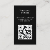 の結婚WebサイトQRコードブラックモダン エンクロージャーカード (裏面)