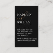 の結婚WebサイトQRコードブラックモダン エンクロージャーカード (正面)