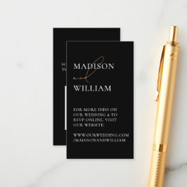 の結婚WebサイトQRコードブラックモダン エンクロージャーカード