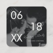 の結婚WebサイトQRコードミニマル写真結婚式RSVP エンクロージャーカード (正面)