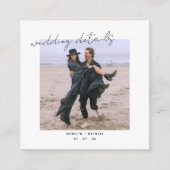 の結婚WebサイトQRコードミニマル写真結婚式RSVP エンクロージャーカード (正面)