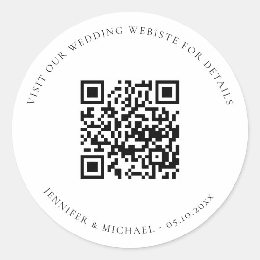 の結婚webサイトQRコード詳細情報rsvp ラウンドシール (正面)