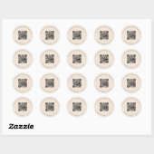 の結婚webサイトQRコード詳細rsvp beige ラウンドシール (シート)