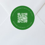の結婚webサイトQRコード詳細rsvp emerald green ラウンドシール<br><div class="desc">WebサイトのURL結婚を追加する。詳細については、詳細、オンライン出欠。エメラルドグリーン色の背景、白い文字。</div>