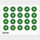 の結婚webサイトQRコード詳細rsvp emerald green ラウンドシール (シート)