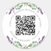 の結婚webサイトQRコード詳細rsvp lavender ラウンドシール (正面)