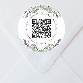 の結婚webサイトQRコード詳細rsvp lavender ラウンドシール