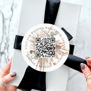 の結婚webサイトQRコード詳細rsvp pampas ラウンドシール