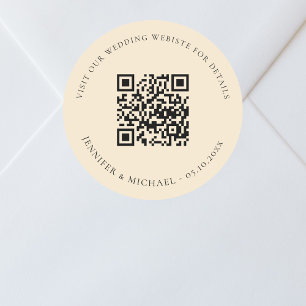 の結婚webサイトQRコード詳細rsvp peach ラウンドシール