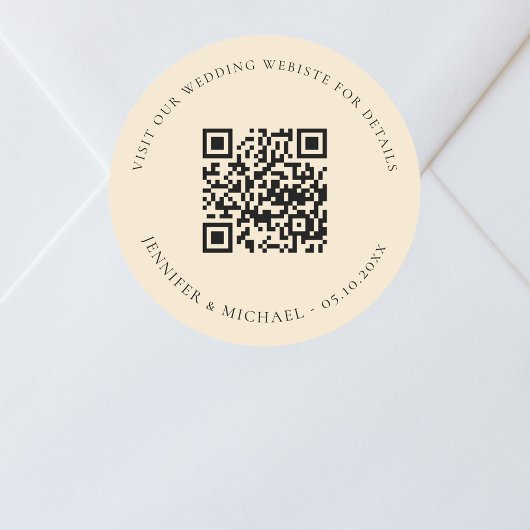 の結婚webサイトQRコード詳細rsvp peach ラウンドシール