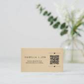 の結婚WebサイトQRコード – レジストリ詳細RSVP エンクロージャーカード (スタンド正面)