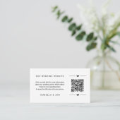 の結婚WebサイトQRコード – レジストリ詳細RSVP エンクロージャーカード (スタンド正面)