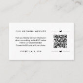 の結婚WebサイトQRコード – レジストリ詳細RSVP エンクロージャーカード (正面)