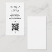 の結婚WebサイトQRコード – レジストリ詳細RSVP エンクロージャーカード (正面/裏面)