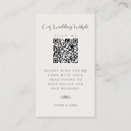 の結婚WebサイトQRコードRSVPエンクロージャカード 名刺