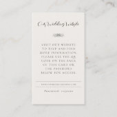 の結婚WebサイトQRコードRSVPエンクロージャカード 名刺 (正面)