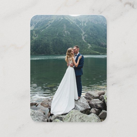 の結婚WebサイトQRコードRSVPフォトアースのトーン エンクロージャーカード (裏面)