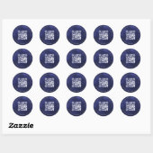 の結婚webサイトQR詳細情報rsvp blue ラウンドシール (シート)