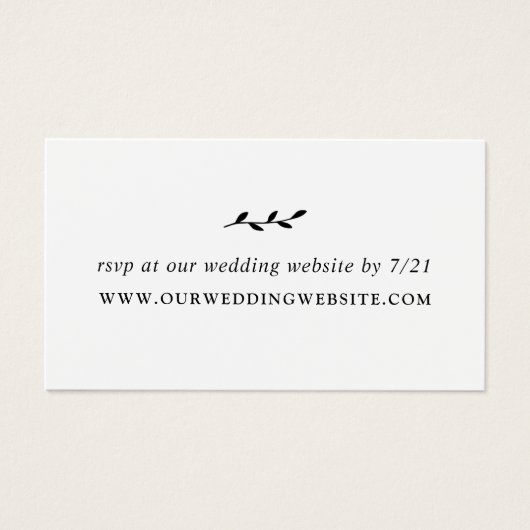の結婚WebサイトRSVPカード (正面)