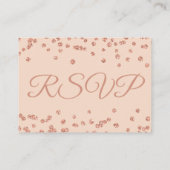 の結婚WebサイトRSVPバラ金ゴールド紙吹雪赤面ピンク エンクロージャーカード (裏面)