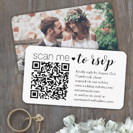 の結婚WebサイトRSVP QRモダンコード写真の応答 エンクロージャーカード