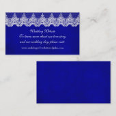 の結婚Webサイ王室のトホワイトブルーコバルトレース エンクロージャーカード (正面/裏面)