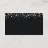 の結婚Websiteブラックデザインとグリッター詳細 プレイスカード (裏面)