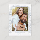 の結婚Website Dusty Blue Boho Botanical Enclosur エンクロージャーカード (裏面)