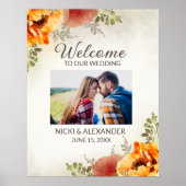 の結婚Welcome Burnt Orangeフローラ写真 ポスター (正面)