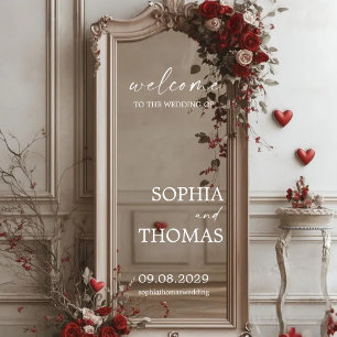 の結婚Welcome Sign鏡デカール ウィンドウサイン