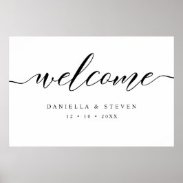 の結婚Welcome Sign Posterのクラシックスクリプト ポスター