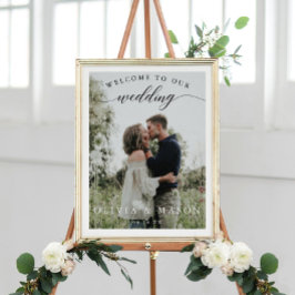 の結婚Welcome Sign Poster with Photo ポスター
