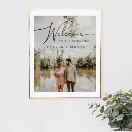 の結婚Welcome Sign Poster with Photo ポスター