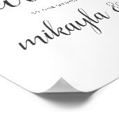 の結婚Welcome Sign with モダン Black Script ポスター (角)