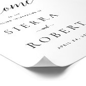 の結婚Welcome Sign with True Black Script ポスター (角)